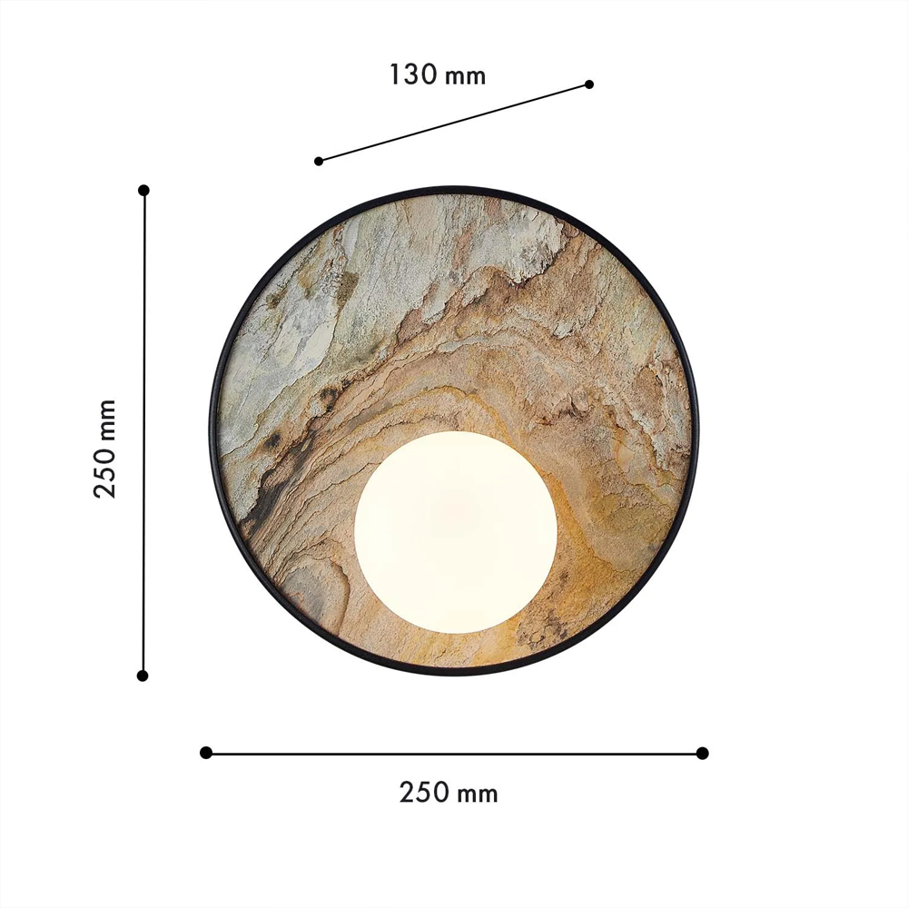Бра круглое с каменным диском в металлической раме Sandstone Painting в Липецке