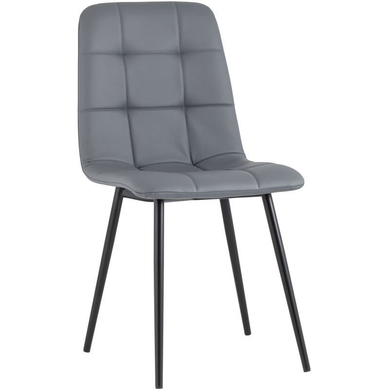Стул NANCY S Chair Серая Экокожа Серый Черный Стул NANCY S Chair Серая Экокожа Серый Черный в Липецке | Loft Concept