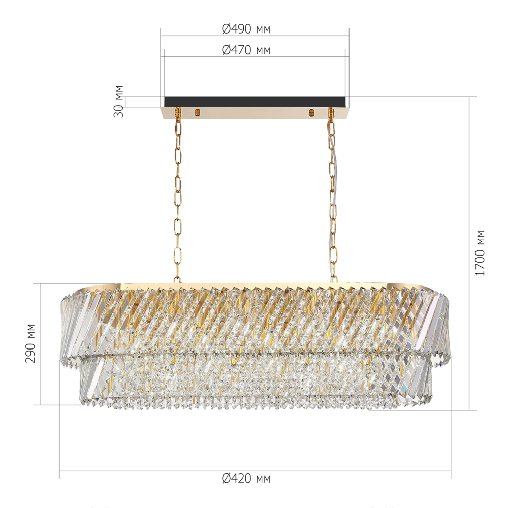 Люстра овальная в классическом обрамлении Light Connoisseurs Beauty в Липецке