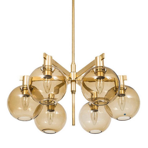 Люстра Carmella Globe PENDANT 6 Латунь Янтарь (Amber) Люстра Carmella Globe PENDANT 6 Латунь Янтарь (Amber) в Липецке | Loft Concept