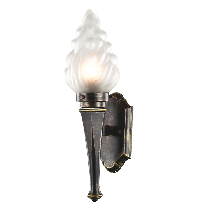 Уличный светильник Lamar Sconce Винтажный черный Белое матовое стекло Уличный светильник Lamar Sconce Винтажный черный Белое матовое стекло в Липецке | Loft Concept