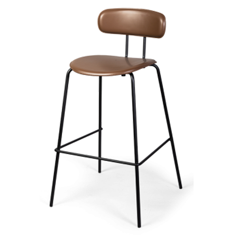 Барный стул Renis Brown Barstool Черный Коричневый Барный стул Renis Brown Barstool Черный Коричневый в Липецке | Loft Concept