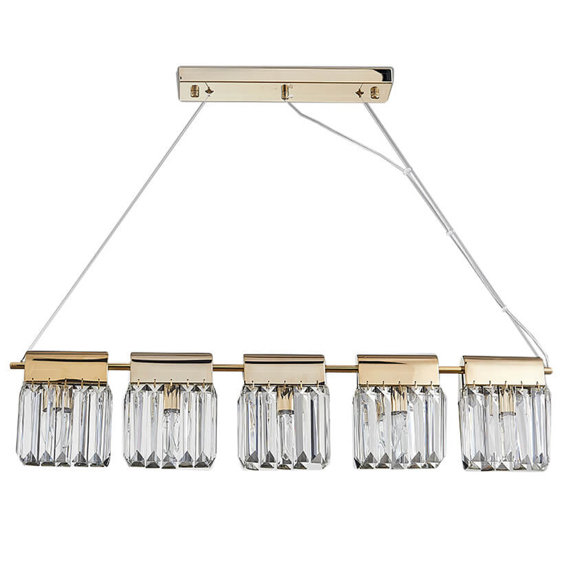 Люстра Crystal Pendants 5 Золотой Прозрачное Стекло Люстра Crystal Pendants 5 Золотой Прозрачное Стекло в Липецке | Loft Concept