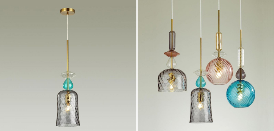 Подвесной Geometry Glass Голубой Подвесной Geometry Glass Голубой - Loft-Concept в Липецке