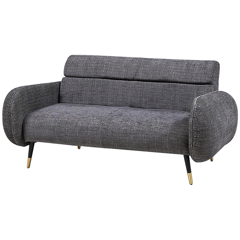 Диван Hebert Sofa Grey M Серый Серый Черный Латунь Диван Hebert Sofa Grey M Серый Серый Черный Латунь в Липецке | Loft Concept