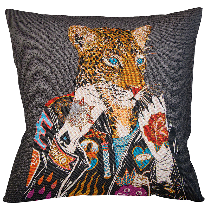Декоративная подушка Leopard Grey Мульти Декоративная подушка Leopard Grey Мульти в Липецке | Loft Concept