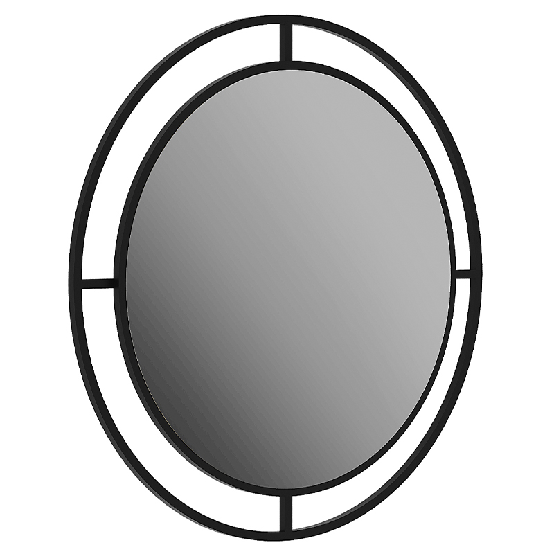 Настенное зеркало круглой формы в черной металлической раме BUBBLE MIRROR BLACK Черный Настенное зеркало круглой формы в черной металлической раме BUBBLE MIRROR BLACK Черный в Липецке | Loft Concept