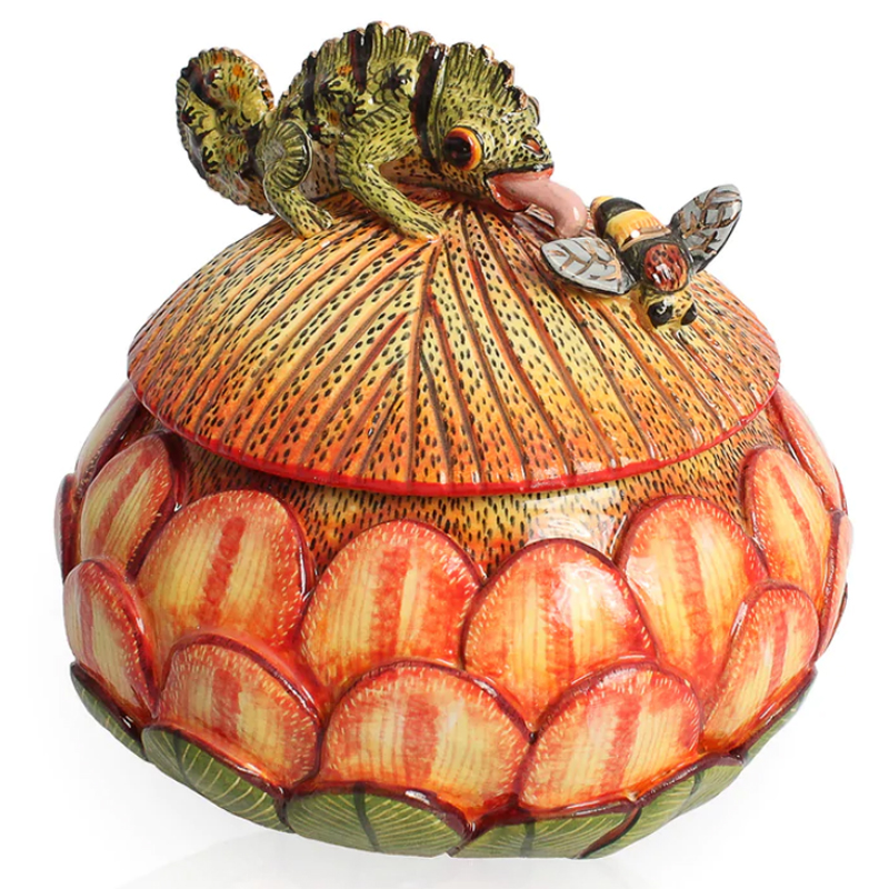 Шкатулка Хамелеон Chameleon on Floral Box Оранжевый Шкатулка Хамелеон Chameleon on Floral Box Оранжевый в Липецке | Loft Concept