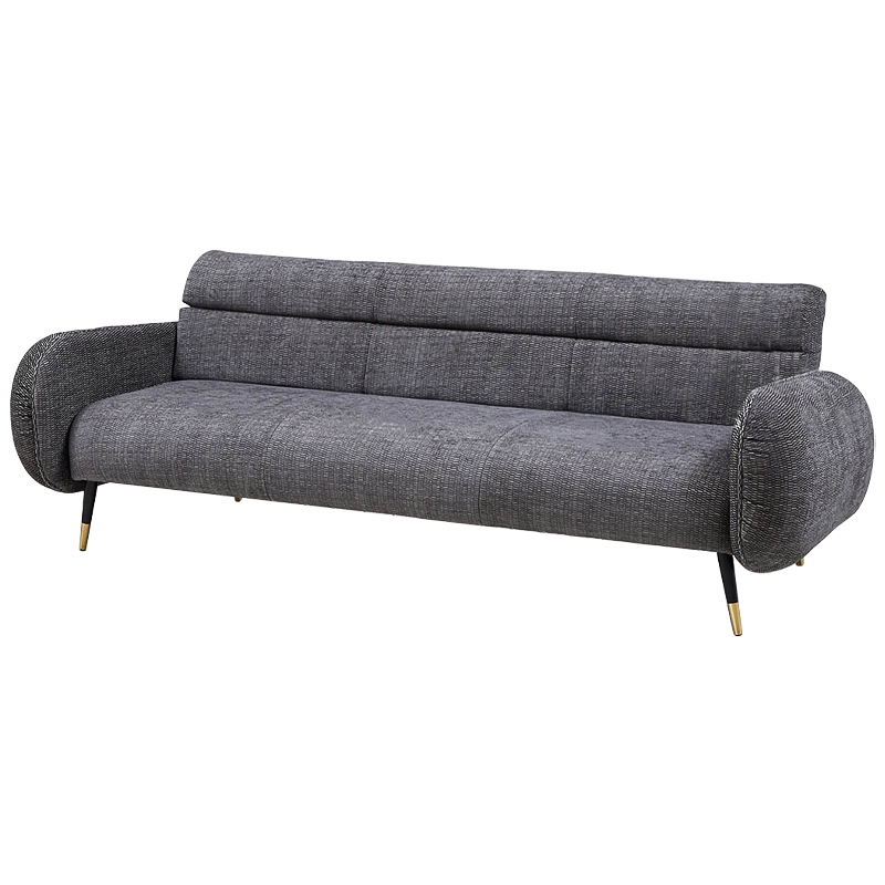 Диван Hebert Sofa Grey L Серый Серый Черный Латунь Диван Hebert Sofa Grey L Серый Серый Черный Латунь в Липецке | Loft Concept