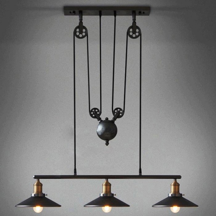 Люстра Loft Cone Pendant Balance Line 3 Черный Люстра Loft Cone Pendant Balance Line 3 Черный в Липецке | Loft Concept