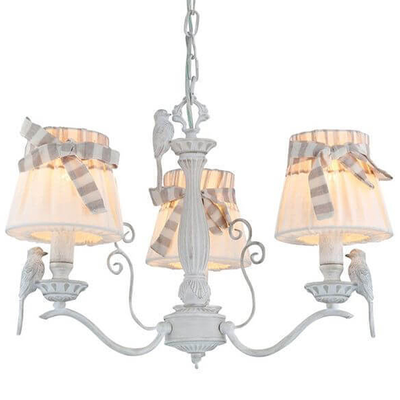 Люстра Refined Provence Chandelier trio Белый Бежевый Люстра Refined Provence Chandelier trio Белый Бежевый в Липецке | Loft Concept