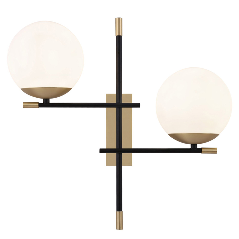 Бра Spike Two Balls Wall Lamp матовое золото Прозрачный белый Бра Spike Two Balls Wall Lamp матовое золото Прозрачный белый в Липецке | Loft Concept