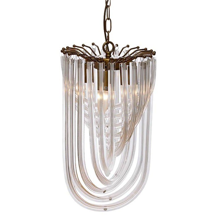 Люстра Lava Tube Pendant Clear Золотой Прозрачный Люстра Lava Tube Pendant Clear Золотой Прозрачный в Липецке | Loft Concept