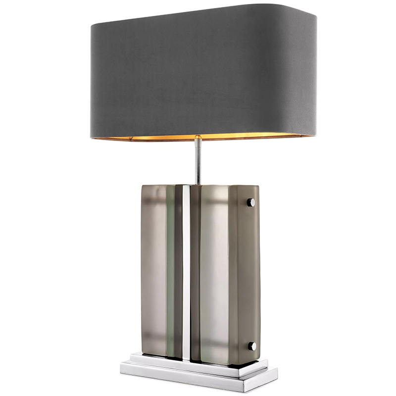 Настольная лампа Eichholtz Table Lamp Solana Nickel Серый Никель Стекло Смок Настольная лампа Eichholtz Table Lamp Solana Nickel Серый Никель Стекло Смок в Липецке | Loft Concept