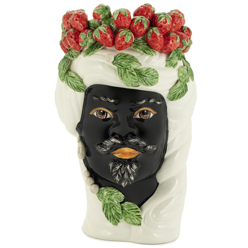 Ваза Vase Strawberries Head Man White Мульти Белый Красный Зеленый Черный Ваза Vase Strawberries Head Man White Мульти Белый Красный Зеленый Черный в Липецке | Loft Concept