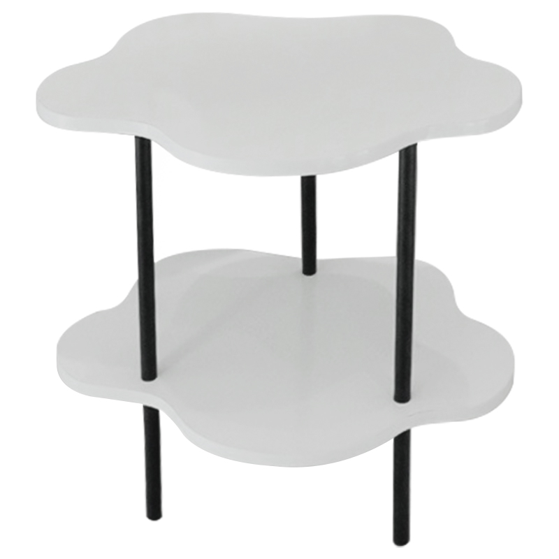 Приставной стол Luc Curved Side Table Белый Черный Приставной стол Luc Curved Side Table Белый Черный в Липецке | Loft Concept