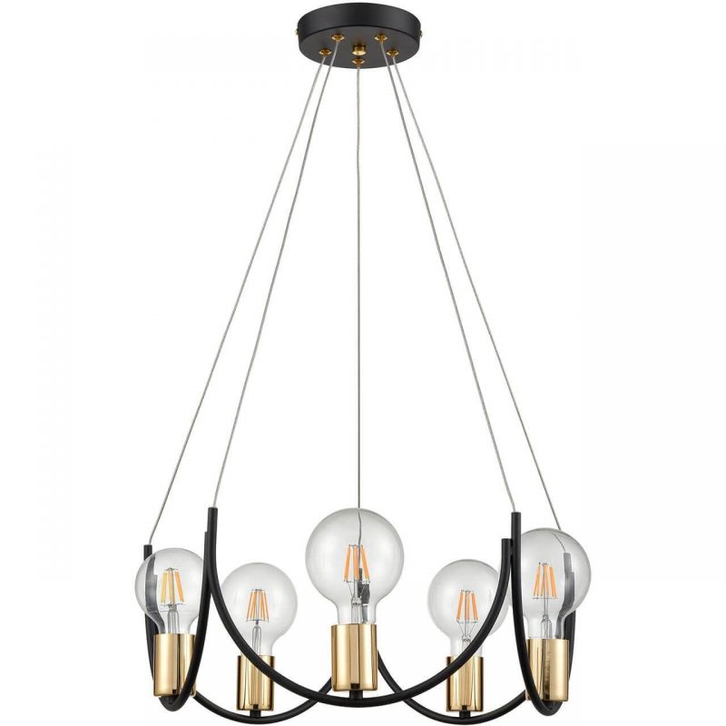 Люстра Supro Chandelier Черный Глянцевое золото Люстра Supro Chandelier Черный Глянцевое золото в Липецке | Loft Concept