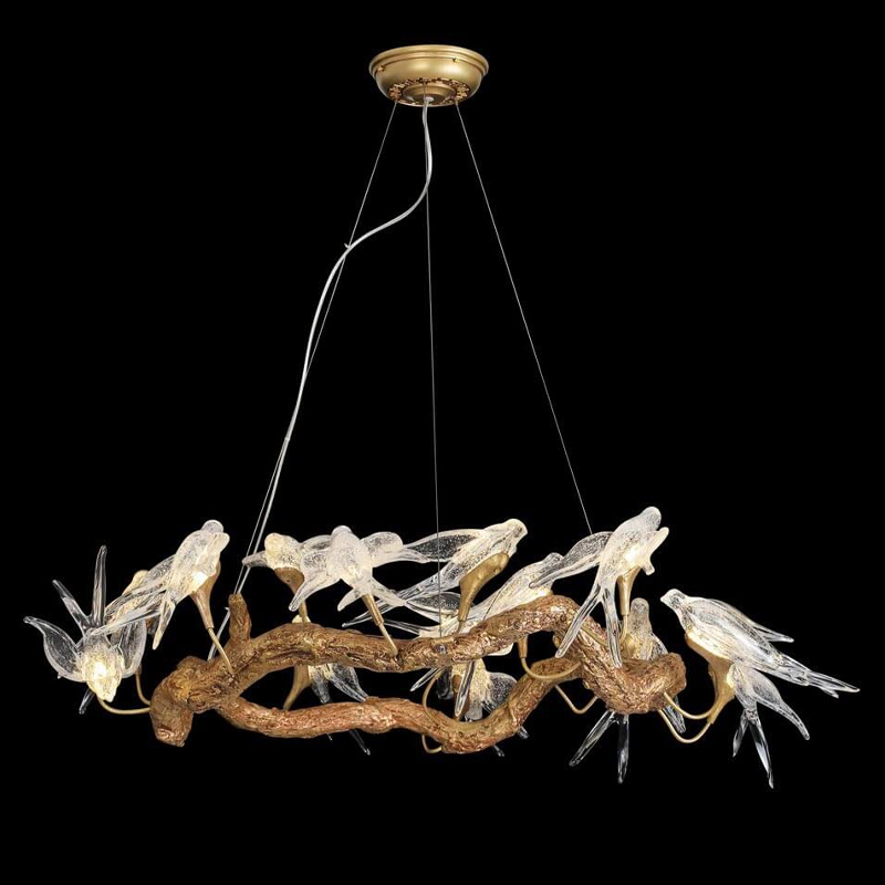 Кольцевая декоративная люстра The swallow nest Медь Прозрачный Кольцевая декоративная люстра The swallow nest Медь Прозрачный в Липецке | Loft Concept