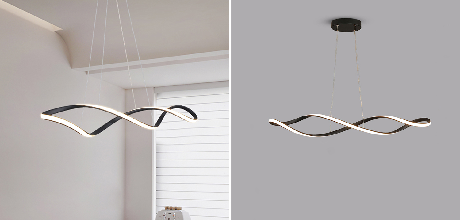 Cветильников в виде замкнутой спирали ELISEUS Черный - фото