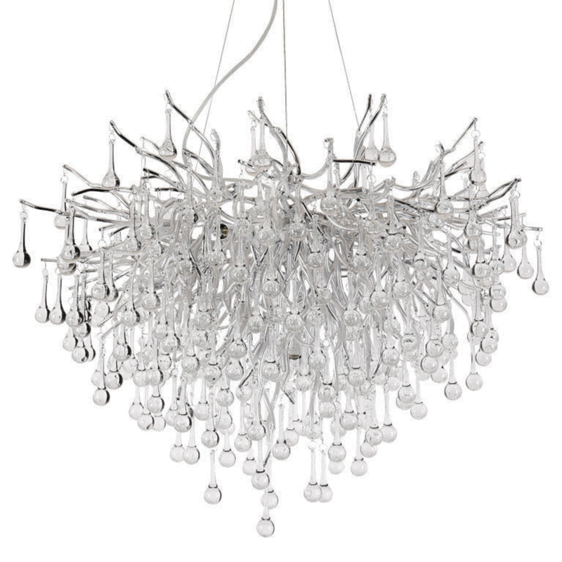 Люстра Droplet Chandelier Silver 80 Серебряный Прозрачное Стекло Люстра Droplet Chandelier Silver 80 Серебряный Прозрачное Стекло в Липецке | Loft Concept