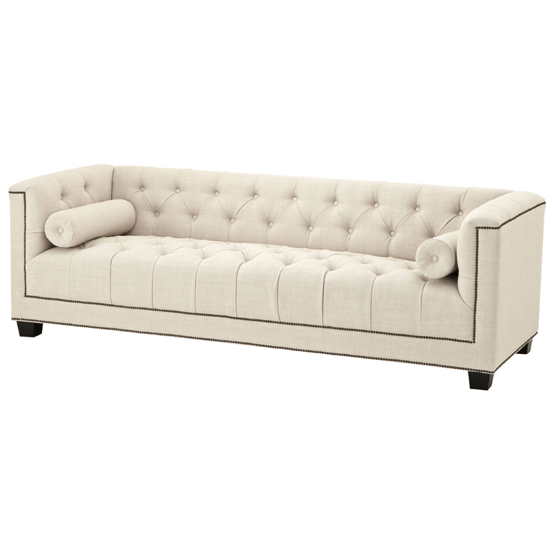 Диван Eichholtz Sofa Paolo Panama natural Бежевый Черный Коричневый Диван Eichholtz Sofa Paolo Panama natural Бежевый Черный Коричневый в Липецке | Loft Concept