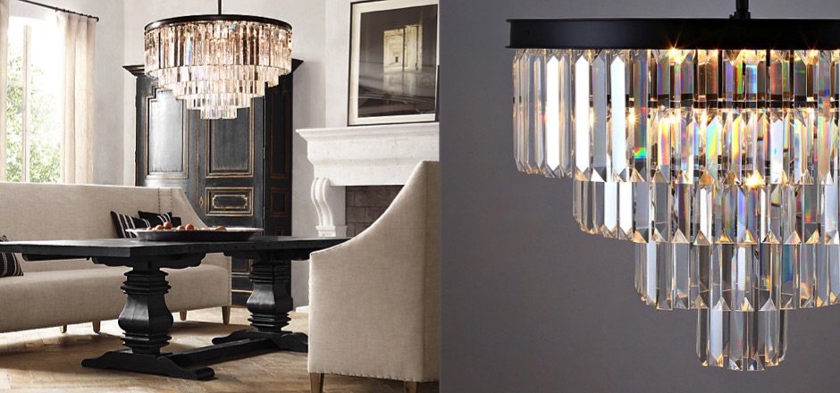 Люстра RH 1920s Odeon Clear Glass Fringe Chandelier - 80, 110 Люстра RH 1920s Odeon Clear Glass Fringe Chandelier - 80, 110 - Loft-Concept в Липецке