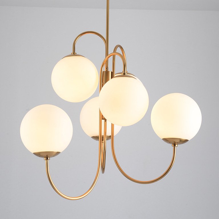 Люстра Gooseneck Pelle Chandelier Белый Золотой Люстра Gooseneck Pelle Chandelier Белый Золотой в Липецке | Loft Concept