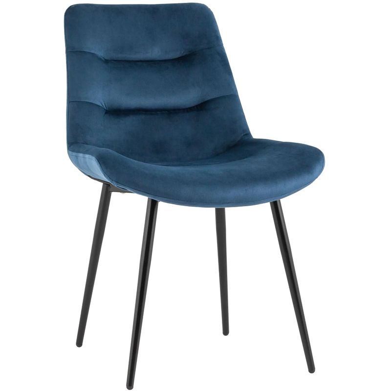 Стул Austin Chair Синий Велюр Синий Черный Стул Austin Chair Синий Велюр Синий Черный в Липецке | Loft Concept