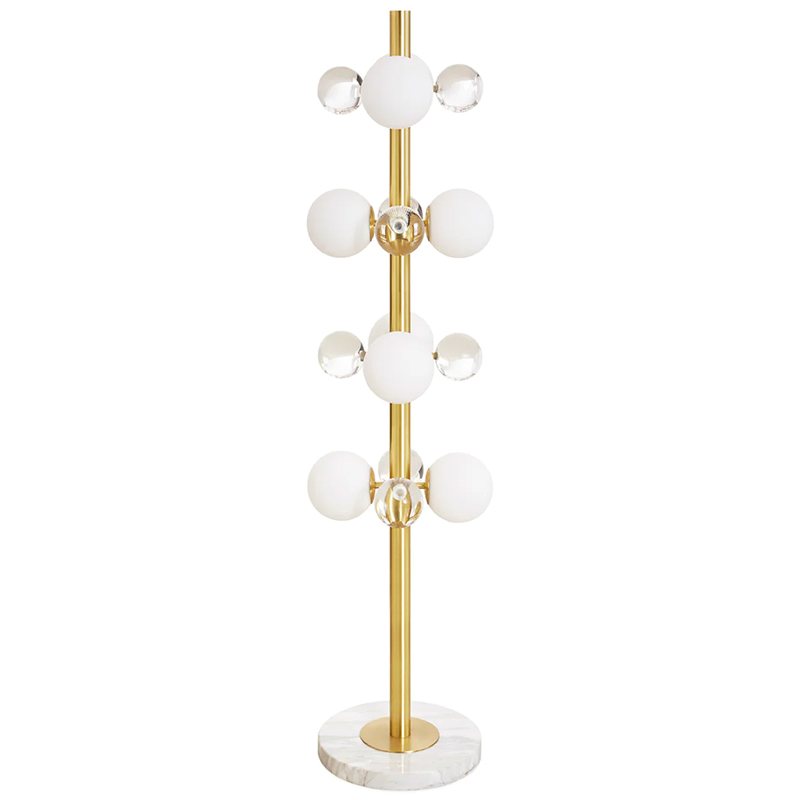 Торшер GLOBO FLOOR LAMP-BRASS Jonathan Adler Золотой Прозрачное Стекло Белый Торшер GLOBO FLOOR LAMP-BRASS Jonathan Adler Золотой Прозрачное Стекло Белый в Липецке | Loft Concept