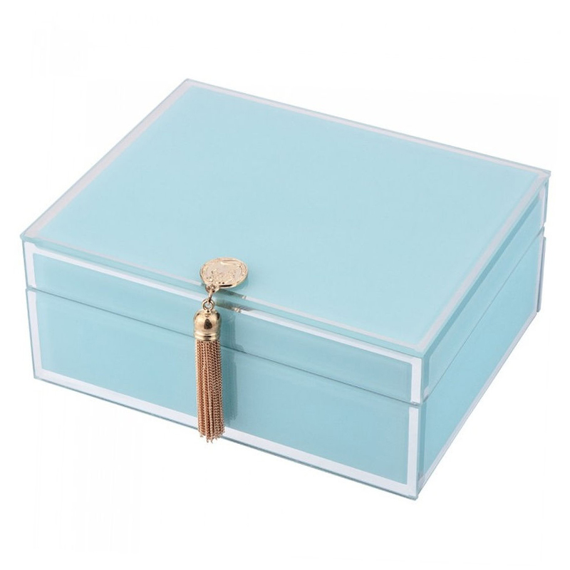 Шкатулка Glass Light Blue Box Светло-голубой Шкатулка Glass Light Blue Box Светло-голубой в Липецке | Loft Concept