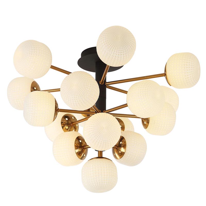 Потолочный светильник Barrett Ceiling Lamp white Белый Латунь Потолочный светильник Barrett Ceiling Lamp white Белый Латунь в Липецке | Loft Concept