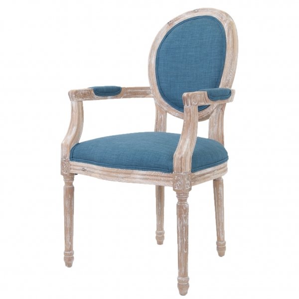 Стул French chairs Provence Blue ArmChair Голубой пастельный Бежевый Стул French chairs Provence Blue ArmChair Голубой пастельный Бежевый в Липецке | Loft Concept