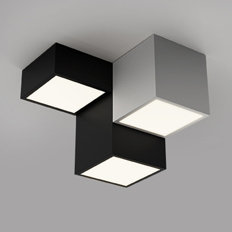 Комбинация из 3-х геометрических потолочных светильников Three Geometric Lamps Черный Белый Комбинация из 3-х геометрических потолочных светильников Three Geometric Lamps Черный Белый в Липецке | Loft Concept