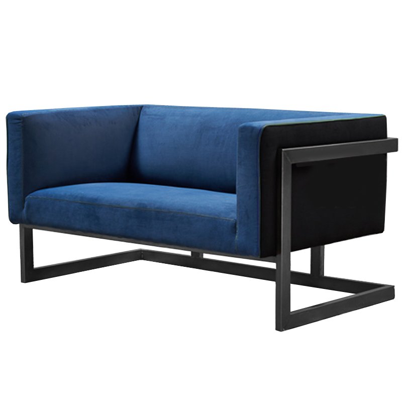 Диван Cube Blue Loveseat Sofa Синий Диван Cube Blue Loveseat Sofa Синий в Липецке | Loft Concept
