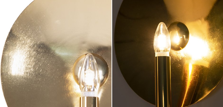 Бра Gold Round Backing Exposed Bulb Sconce Бра Gold Round Backing Exposed Bulb Sconce - Loft-Concept в Липецке