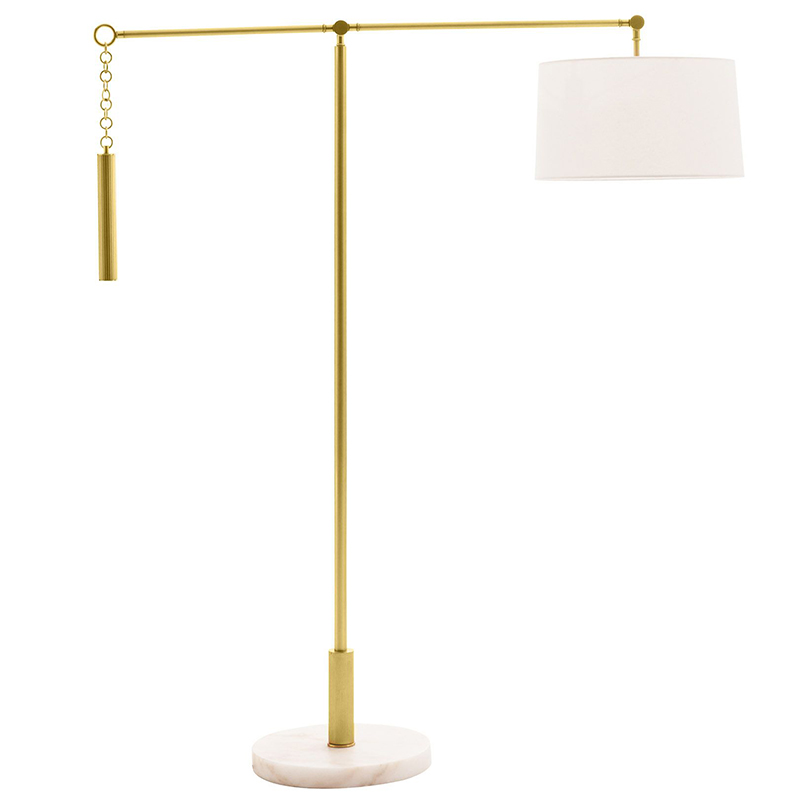 Торшер Arteriors NEWARK FLOOR LAMP Латунь Белый в Липецке | Loft Concept 