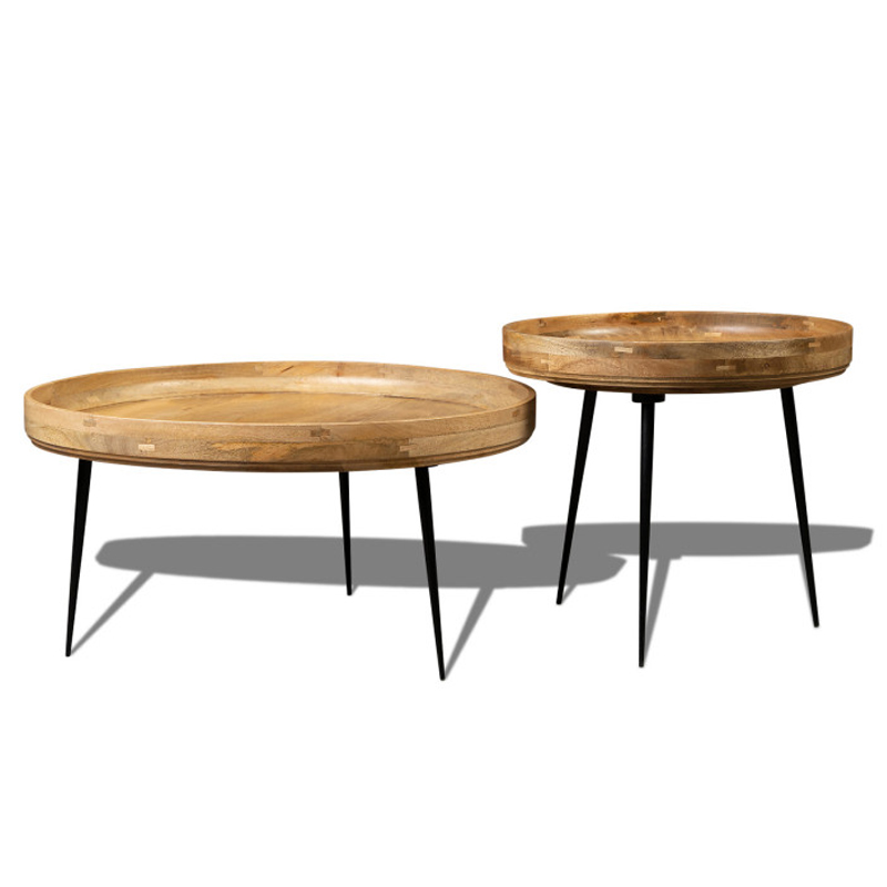 Комплект кофейных столов Davidson Table Бежевый Коричневый Черный в Липецке | Loft Concept 