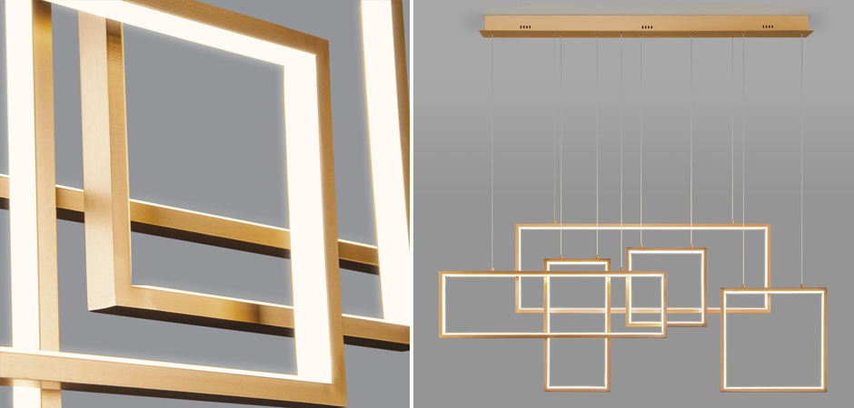 Люстра Rectangle Geometry Chandelier Gold 5 Люстра Rectangle Geometry Chandelier Gold 5 - Loft-Concept в Липецке