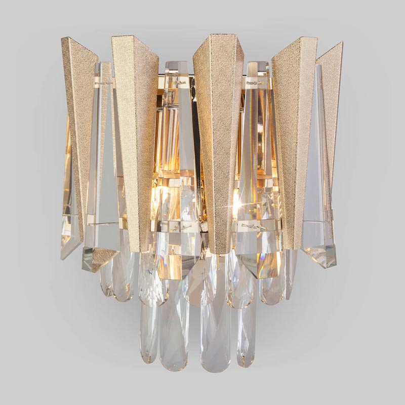 Бра Crystal Edge Sconce Прозрачный (Transparent) Золотой в Липецке | Loft Concept 