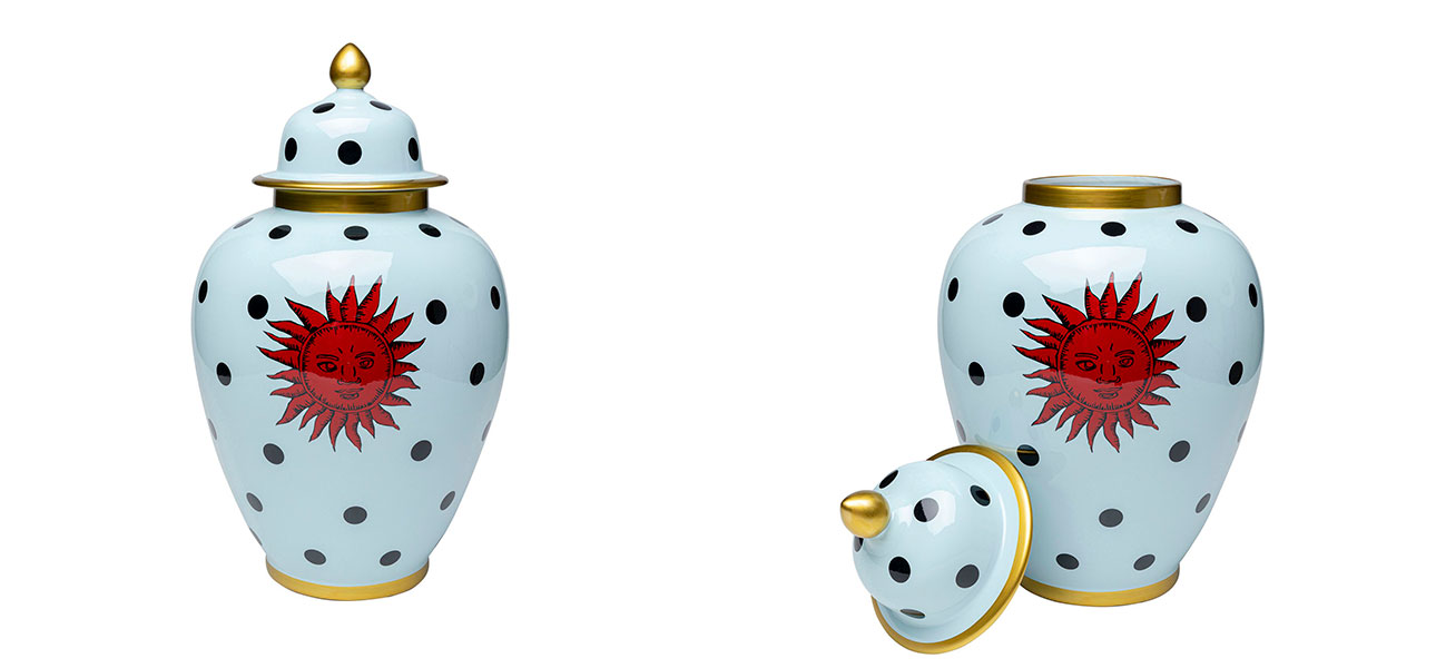 Ваза с крышкой белая Red Sun - фото