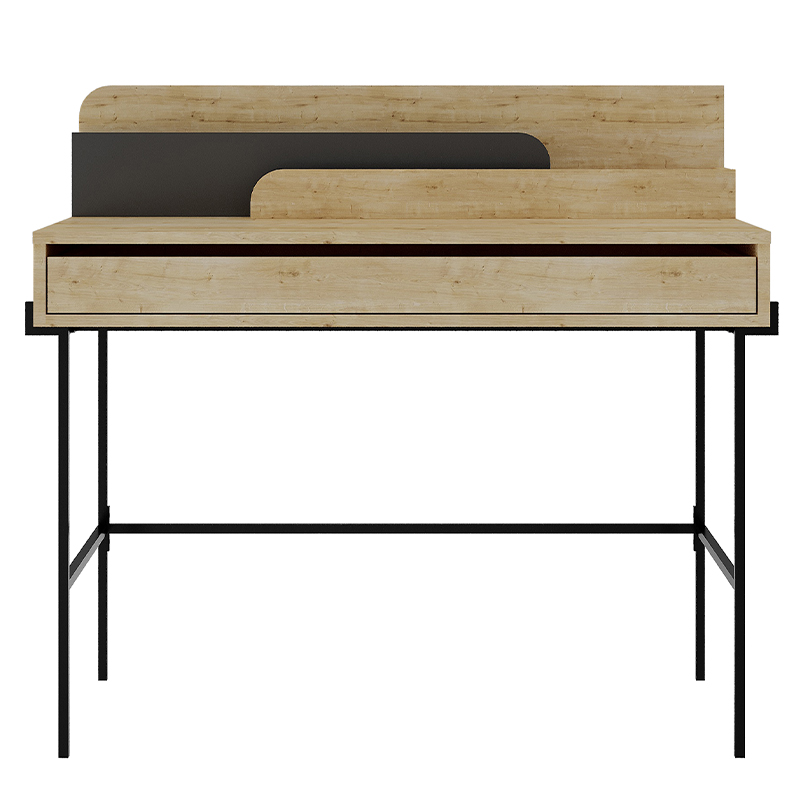 Стол письменный с выдвижным ящиком цвета древесины LEILA WORKING TABLE OAK ANTHRACITE Древесина Черный Серый Стол письменный с выдвижным ящиком цвета древесины LEILA WORKING TABLE OAK ANTHRACITE Древесина Черный Серый в Липецке | Loft Concept