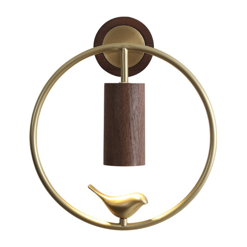 Бра деревянное с птичкой Manu Wall Lamp Золотой Орех Бра деревянное с птичкой Manu Wall Lamp Золотой Орех в Липецке | Loft Concept