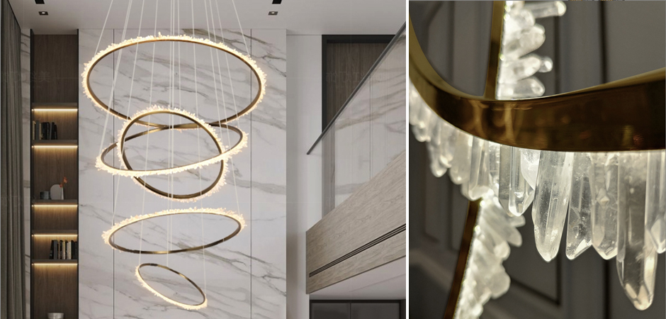 Люстра для высокого потолка Большие Кольца с кристаллами chandelier Large Rings Crystals Люстра для высокого потолка Большие Кольца с кристаллами chandelier Large Rings Crystals - Loft-Concept в Липецке