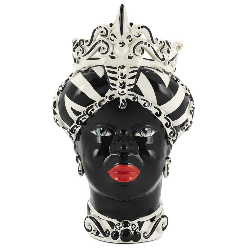 Ваза VASE MORO LADY MEDIUM Черно-белый Ваза VASE MORO LADY MEDIUM Черно-белый в Липецке | Loft Concept