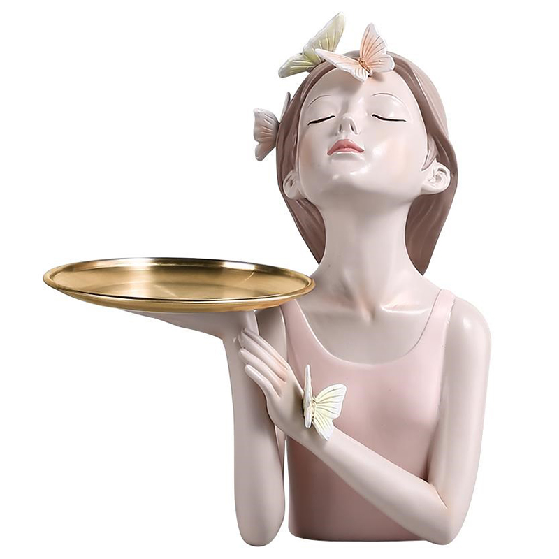 Статуэтка Butterfly Girl Tray Бежевый Золотой Розовый пастельный Статуэтка Butterfly Girl Tray Бежевый Золотой Розовый пастельный в Липецке | Loft Concept
