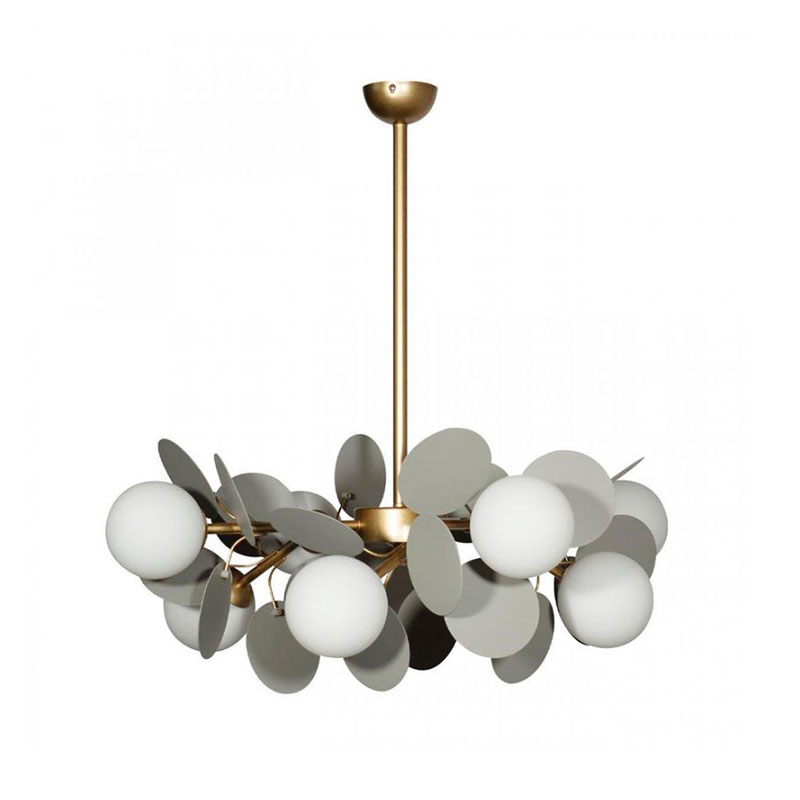 Люстра MATISSE Chandelier Gray 8 ламп Серый Золотой Белый Люстра MATISSE Chandelier Gray 8 ламп Серый Золотой Белый в Липецке | Loft Concept