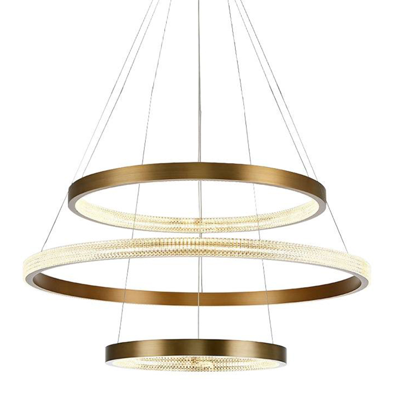 Люстра композиция из трех колец Trio Round Horizontal Rings Brass Chandelier Латунь Прозрачный Люстра композиция из трех колец Trio Round Horizontal Rings Brass Chandelier Латунь Прозрачный в Липецке | Loft Concept