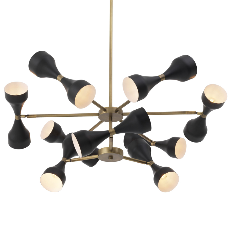 Люстра Eichholtz Chandelier Cordero Латунь Античная полированная Черный Люстра Eichholtz Chandelier Cordero Латунь Античная полированная Черный в Липецке | Loft Concept