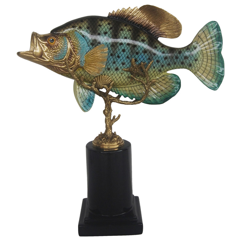 Статуэтка Fish on stand Бронза Морская синь Серо-голубой Статуэтка Fish on stand Бронза Морская синь Серо-голубой в Липецке | Loft Concept