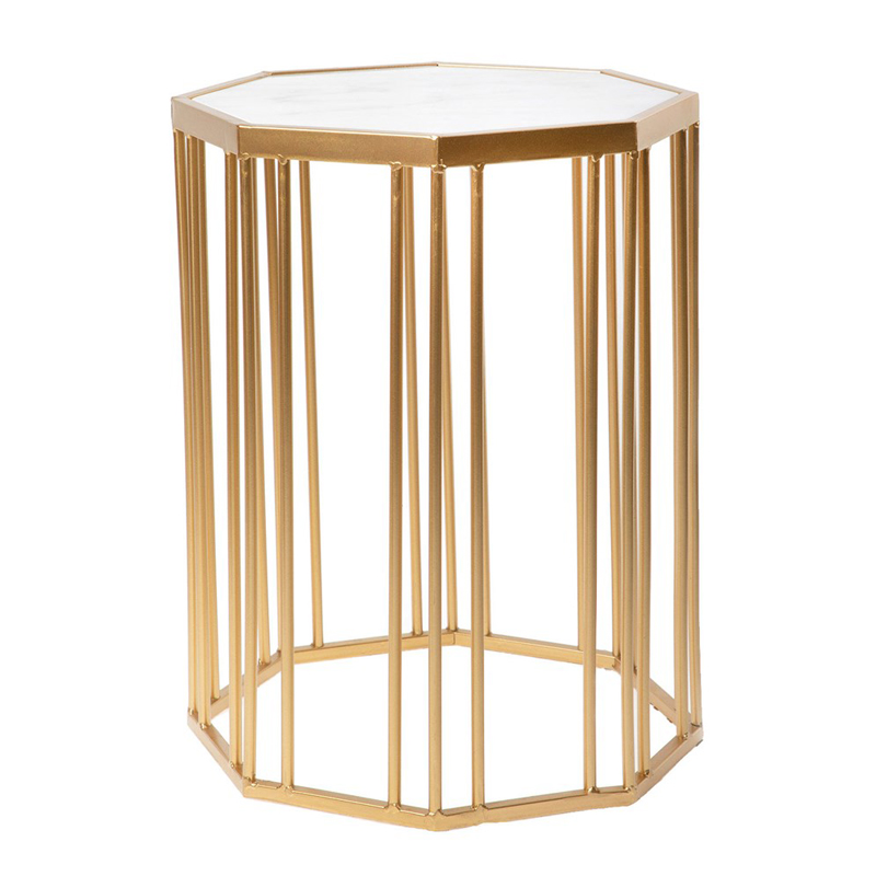 Приставной стол Side Table Marble белый мрамор Золотой Белый Мрамор Bianco Приставной стол Side Table Marble белый мрамор Золотой Белый Мрамор Bianco в Липецке | Loft Concept